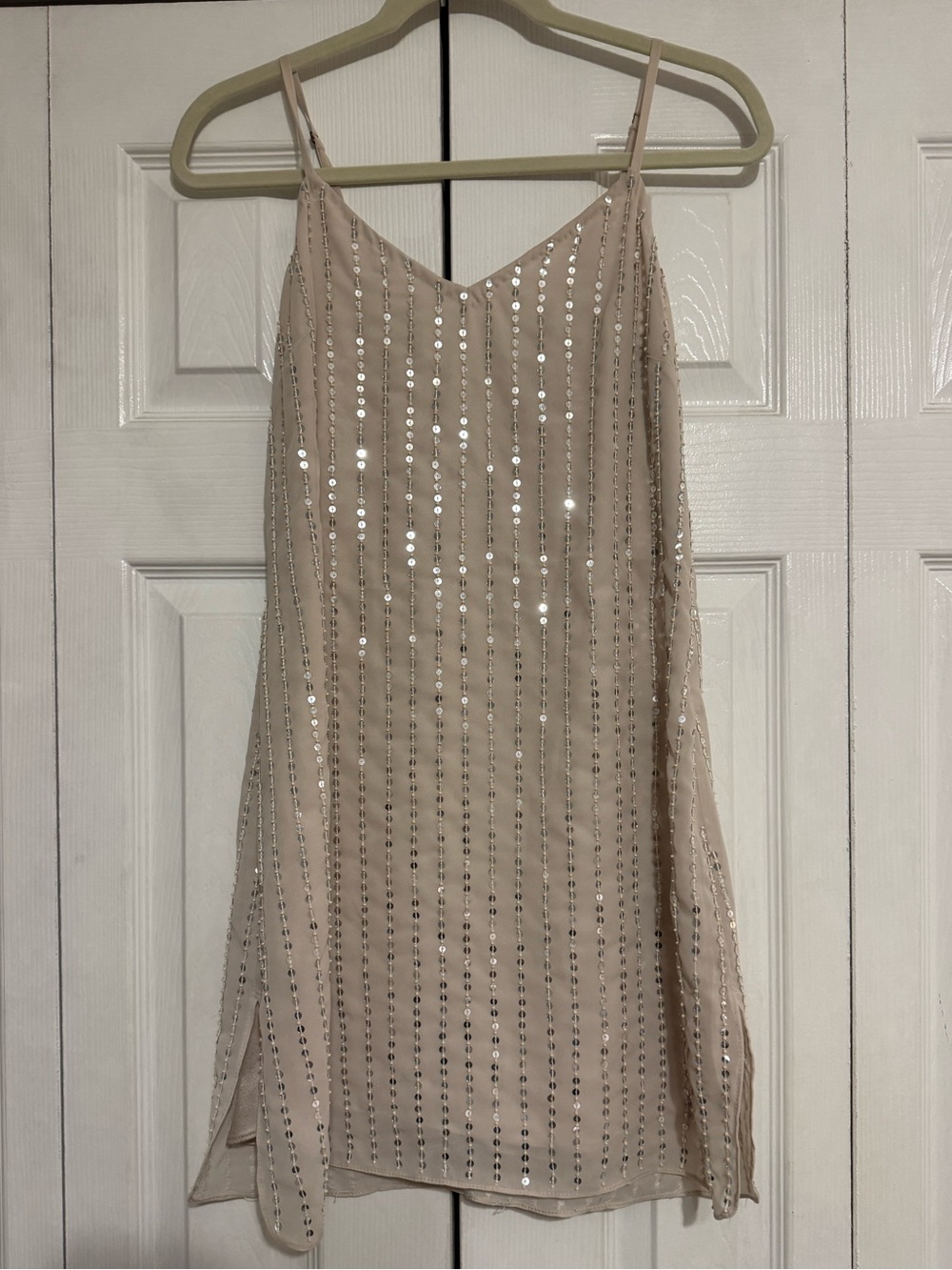Q&A sequin and bead mini dress
